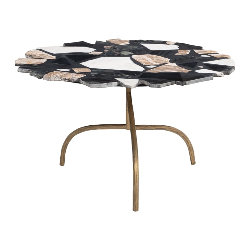 ZUO Baia Iron and Terrazzo Coffee Table in Multi-Color