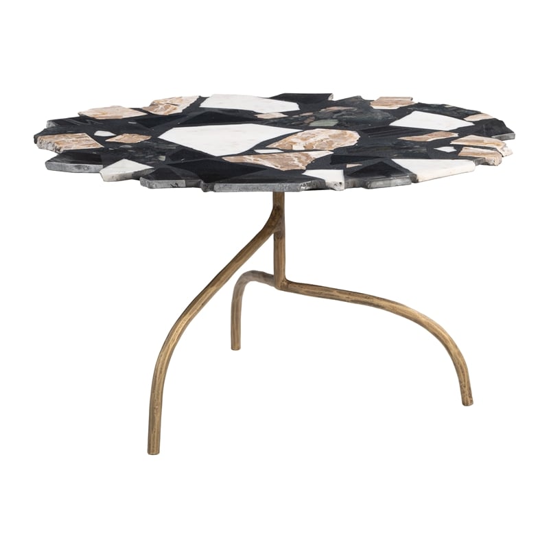 ZUO Baia Iron and Terrazzo Coffee Table in Multi-Color