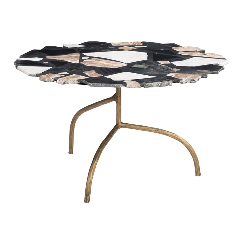 ZUO Baia Iron and Terrazzo Coffee Table in Multi-Color