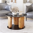 ZUO Pemba Natural Marble Top Round Coffee Table in Multi-Color