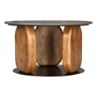 ZUO Pemba Natural Marble Top Round Coffee Table in Multi-Color