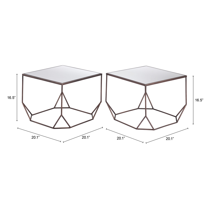 Arzon Coffee Table Set (2-Piece) Bronze