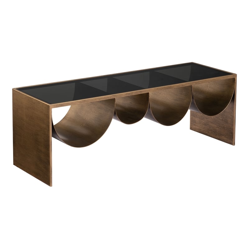 Reed Coffee Table Brass & Black