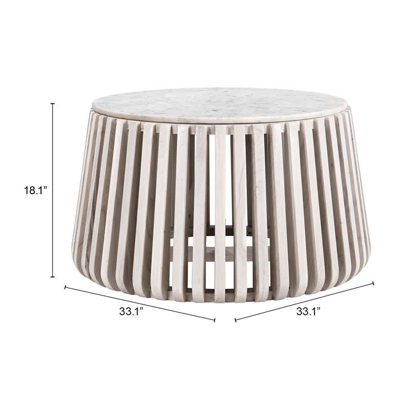 Cyprus Coffee Table White & Whitewashed