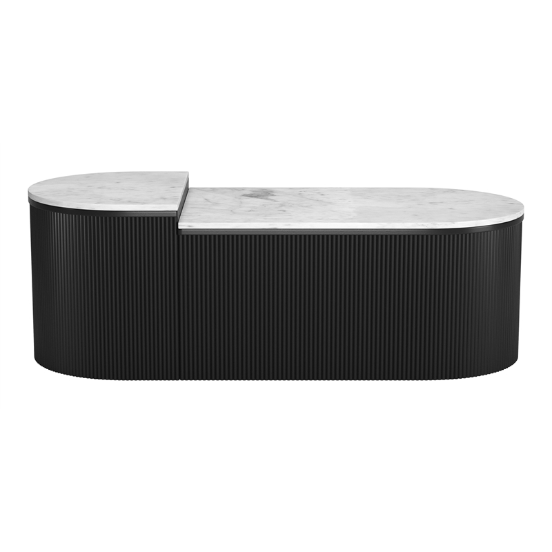 ZUO Ormara Marble-Top Coffee Table Set in White & Black (Set of 2)