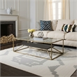 ZUO Ranol Glass-Top and Iron Frame Coffee Table in Brass