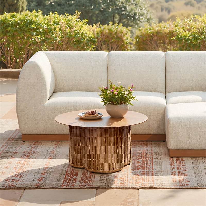 ZUO Soka Aluminum and Polyethylene Coffee Table in Natural