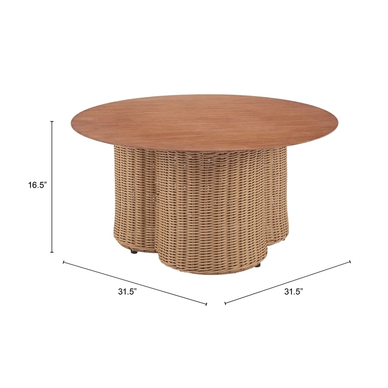 ZUO Soka Aluminum and Polyethylene Coffee Table in Natural