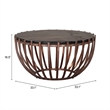 ZUO Kafig Recycled Sand Cast Glass and Iron Coffee Table in Bronze