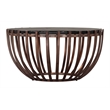 ZUO Kafig Recycled Sand Cast Glass and Iron Coffee Table in Bronze
