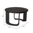 ZUO Divin Recycled Sand Cast Glass and Aluminum Coffee Table in Black