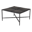ZUO Cloe Recycled Sand Cast Glass and Aluminum Coffee Table in Black