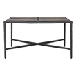 ZUO Cloe Recycled Sand Cast Glass and Aluminum Coffee Table in Black