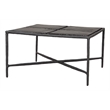 ZUO Cloe Recycled Sand Cast Glass and Aluminum Coffee Table in Black