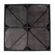 ZUO Cloe Recycled Sand Cast Glass and Aluminum Coffee Table in Black