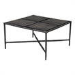 ZUO Cloe Recycled Sand Cast Glass and Aluminum Coffee Table in Black