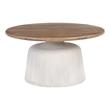 ZUO Goblet Recycled Sand Cast Glass and Iron Coffee Table in Brown & White