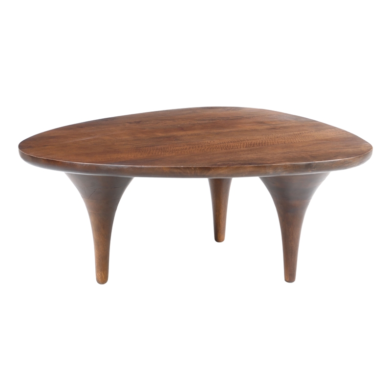 ZUO Spiker Solid Mango Wood Coffee Table in Walnut