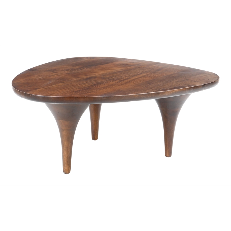ZUO Spiker Solid Mango Wood Coffee Table in Walnut