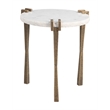 ZUO Rench Marble-Top and Iron End Table in White