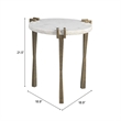 ZUO Rench Marble-Top and Iron End Table in White