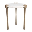ZUO Rench Marble-Top and Iron End Table in White