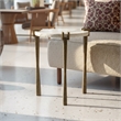 ZUO Rench Marble-Top and Iron End Table in White