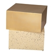 Cinza Side Table Gold & Beige