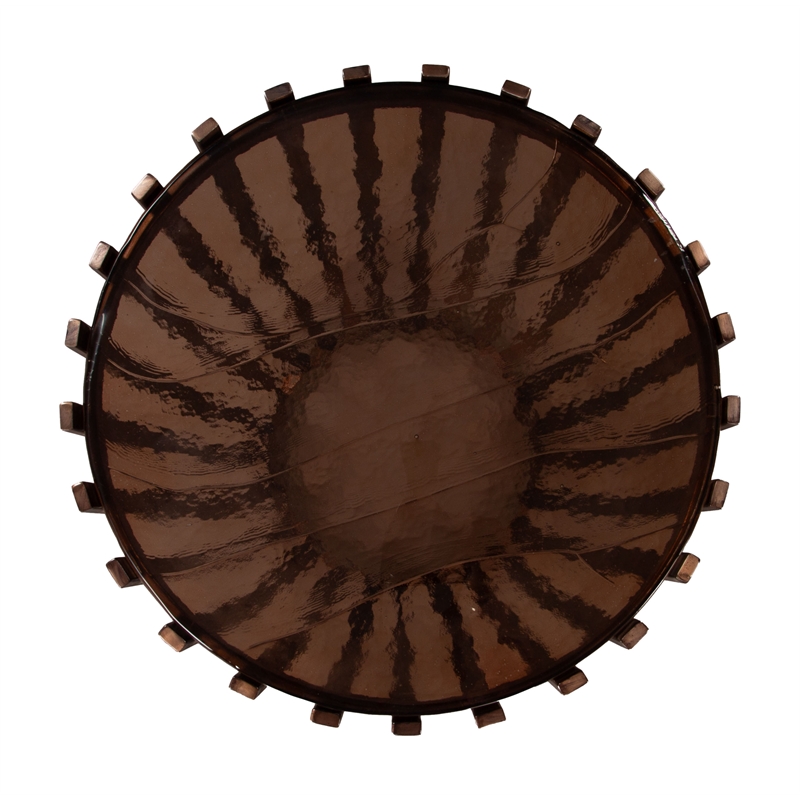 ZUO Kafig Recycled Sand Cast Glass and Iron End Table in Bronze