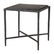 ZUO Cloe Recycled Sand Cast Glass and Aluminum End Table in Black