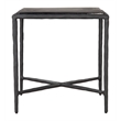 ZUO Cloe Recycled Sand Cast Glass and Aluminum End Table in Black