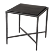 ZUO Cloe Recycled Sand Cast Glass and Aluminum End Table in Black