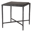 ZUO Cloe Recycled Sand Cast Glass and Aluminum End Table in Black