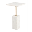 ZUO Naht Marble and Iron End Table in White