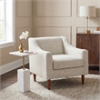 ZUO Naht Marble and Iron End Table in White
