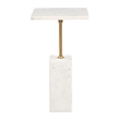 ZUO Naht Marble and Iron End Table in White