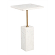 ZUO Naht Marble and Iron End Table in White