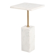 ZUO Naht Marble and Iron End Table in White
