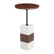ZUO Stuk Marble and Wood End Table in Brown & White