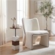 ZUO Stuk Marble and Wood End Table in Brown & White