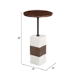 ZUO Stuk Marble and Wood End Table in Brown & White