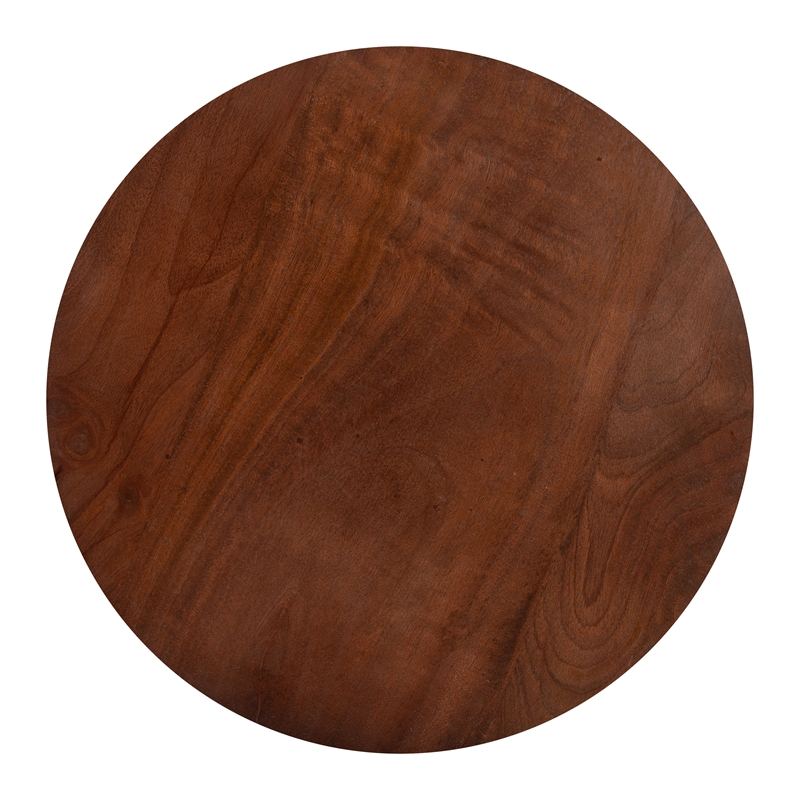 ZUO Stuk Marble and Wood End Table in Brown & White