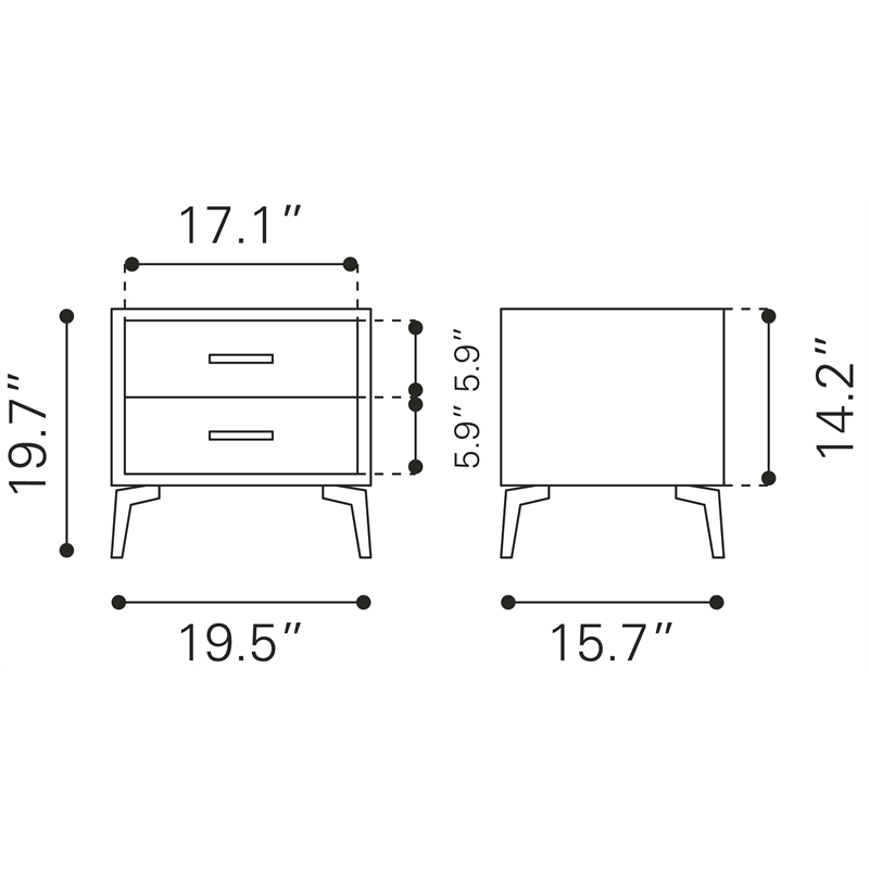 Halle Side Table Gray