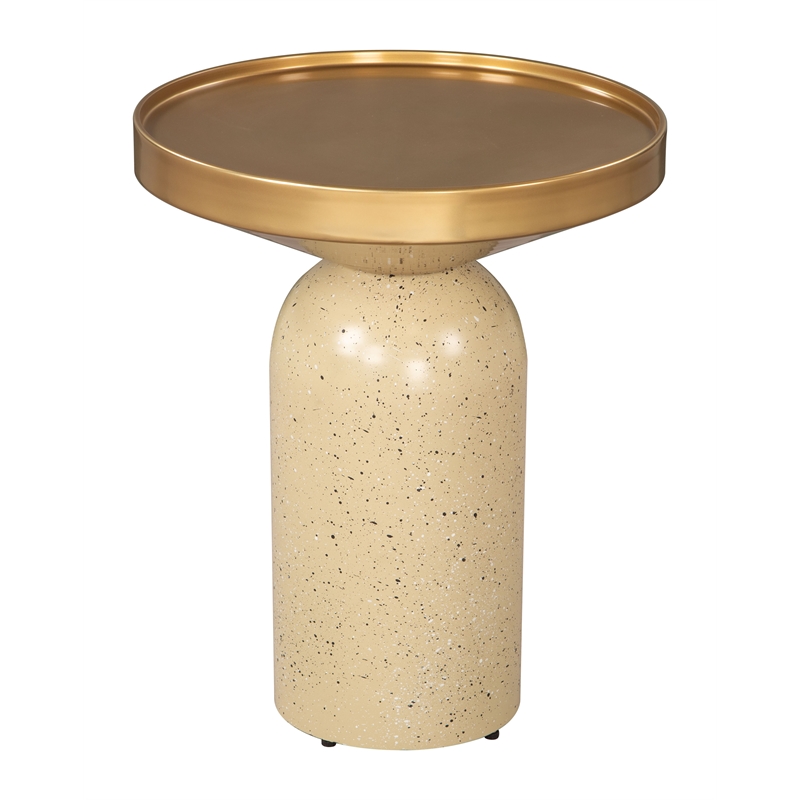 Cendre Side Table Gold & Beige