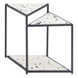 ZUO Miste Faux Terrazzo Stone Top Side Table in Multi-Color/Black Base