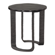ZUO Divin Recycled Sand Cast Glass and Aluminum End Table in Black
