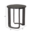 ZUO Divin Recycled Sand Cast Glass and Aluminum End Table in Black