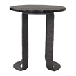 ZUO Divin Recycled Sand Cast Glass and Aluminum End Table in Black