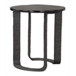 ZUO Divin Recycled Sand Cast Glass and Aluminum End Table in Black
