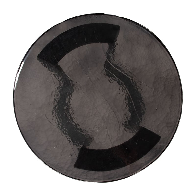 ZUO Divin Recycled Sand Cast Glass and Aluminum End Table in Black